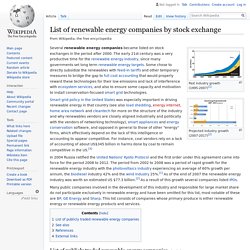 List of renewable energy companies by stock exchange - Wikipedia