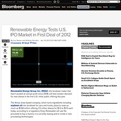 Renewable Energy Tests U.S. IPO Market in First Deal of 2012