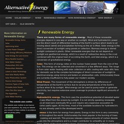 Renewable Energy, forms of renewable energy