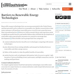 Barriers to Renewable Energy Technologies