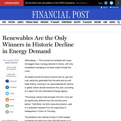 Renewables Are the Only Winners in Historic Decline in Energy Demand