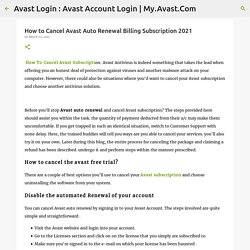 How to Cancel Avast Auto Renewal Billing Subscription 2021