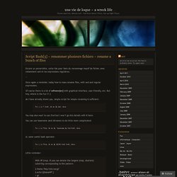 Script Bash[3] – renommer plusieurs fichiers – rename a bunch of files « Une vie de loque – A Wreck Life