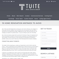19 Home Renovation Mistakes