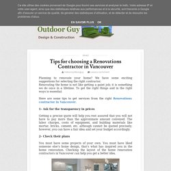 Tips for choosing a Renovations Contractor in Vancouver