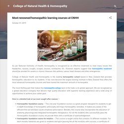 Most renowned homeopathic learning courses at CNHH