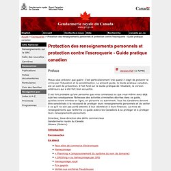 Protection des renseignements personnels et protection contre l'escroquerie - Guide pratique canadien