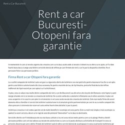 Rent a Car Bucuresti