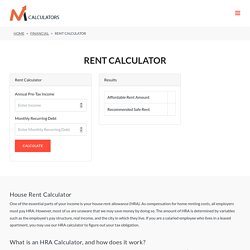 Rent Calculator - How Much Rent Can I Afford?