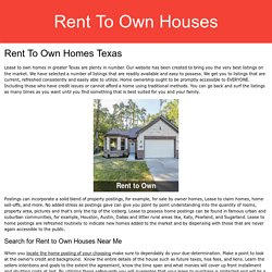 Rent To Own Houses