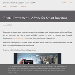 Rental Investment - Advice for Smart Investing