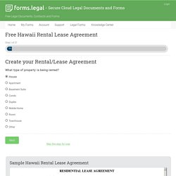 Free Rental Lease Legal Agreement Forms for Hawaii