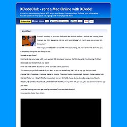 Cloud Mac Rental: Online virtual Mac OSX VPS with XCode - XCodeClub