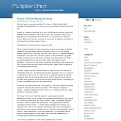 Hudson: The Neo-Rentier Economy « Multiplier Effect