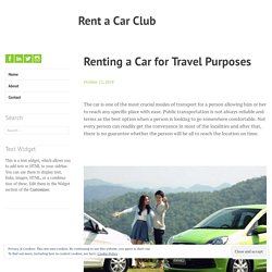 Renting a Car for Travel Purposes