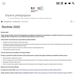 Rentrée 2020 - Espace pédagogique