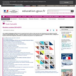 Rentrée scolaire 2014-2015