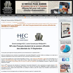 Sondage H.E.C. pour ReOpen911 : 58% des Français doutent de la version officielle des attentats du 11-Septembre