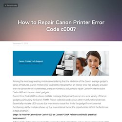 How to Repair Canon Printer Error Code c000?