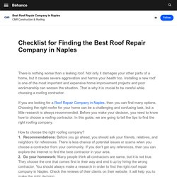 Best Roof Repair Company in Naples on Behance