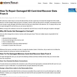How To Repair Damaged SD Card And Recover Data From It