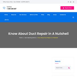 Know About Duct Repair in A Nutshell