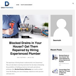 Blocked Drains in Your House? Get Them Repaired by Hiring Experienced Plumber - Daily Postings