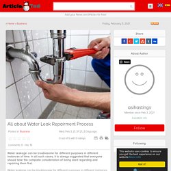 All about Water Leak Repairment Process
