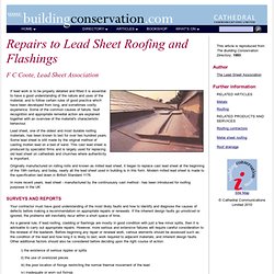 Repairs to Lead Sheet Roofing and Flashings