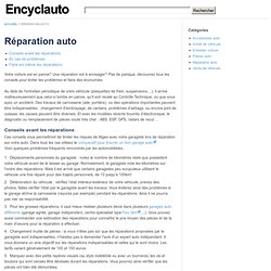Réparation auto - L'Encyclopédie de l'automobile