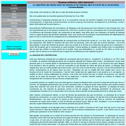 La répartition des tâches entre les femmes et les hommes dans le travail de la conversation