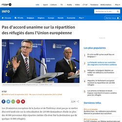 Pas d'accord unanime sur la répartition des réfugiés dans l'Union européenne