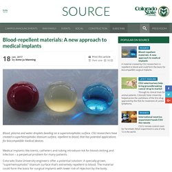 Blood-repellent materials: A new approach to medical implants