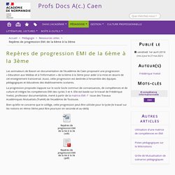 Repères de progression EMI de la 6ème à la 3ème - Profs Docs A(c.) Caen