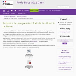 Repères de progression EMI de la 6ème à la 3ème