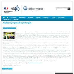 Repères de progressivité Cycle 3 anglais