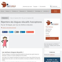 Répertoire des blogues éducatifs francophones - Thot Cursus