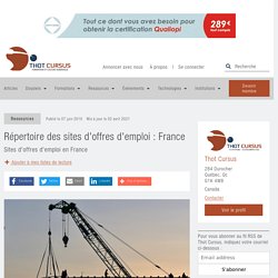 Répertoire des sites d'offres d'emploi : France - Thot Cursus