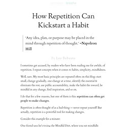 How Repetition Can Kickstart a Habit