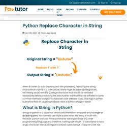 Python Replace Character in String