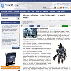 US Army to Replace Human Soldiers with “Humanoid Robots”
