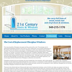 The Cost of Replacement Fiberglass Windows