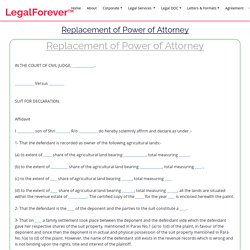 Replacement Of Power of Attorney