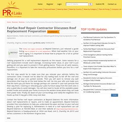 Fairfax Roof Repair Contractor Discusses Roof Replacement Preparation