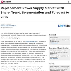 Replacement Power Supply Market 2020 Share, Trend, Segmentation and Forecast to 2025