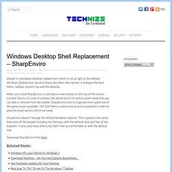 Windows Desktop Shell Replacement – SharpEnviro