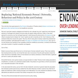 Replacing ‘Rational Economic Person’: Networks, Behaviour and Policy in the 21st Century