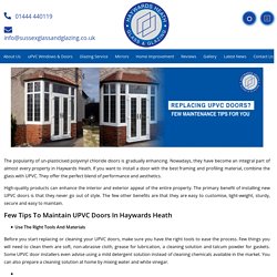 Replacing UPVC Doors? Few Maintenance Tips For You