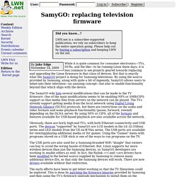 SamyGO: replacing television firmware