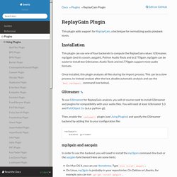 ReplayGain Plugin — beets 1.3.14 documentation